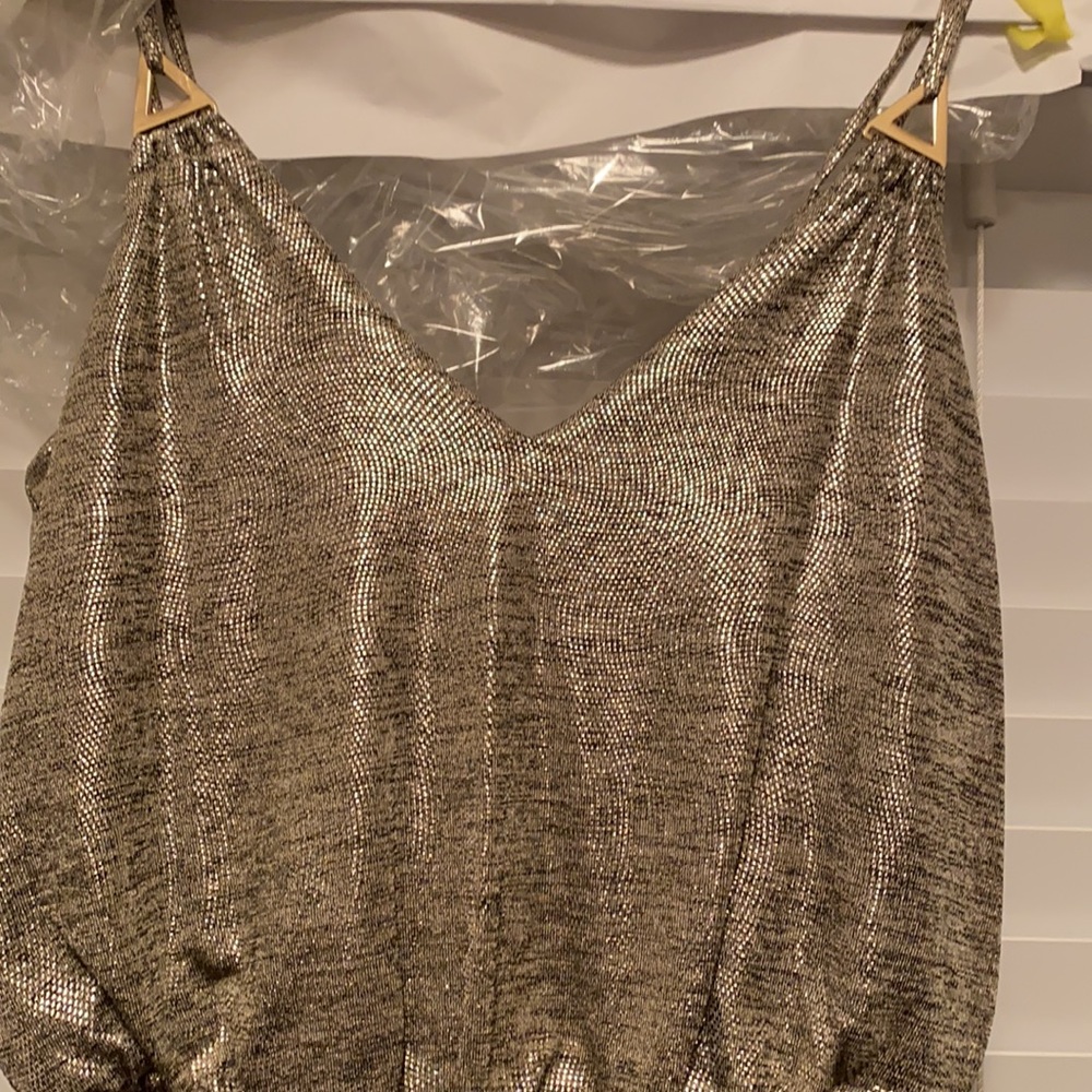Full length gold/silver black Calvin Klein dress - Picture 3 of 5